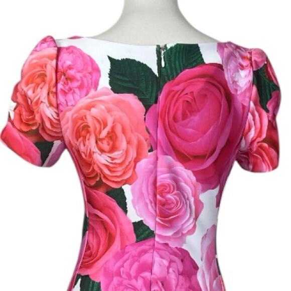 Karl Lagerfeld New Dress Sheath Short Sleeve Scuba Pink Floral Women’s Size 6 - Picture 10 of 14